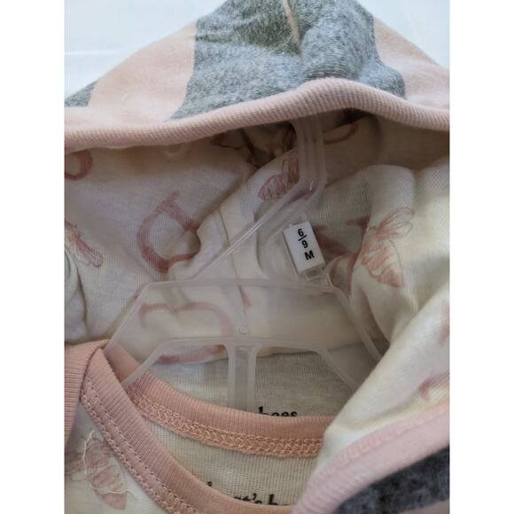 Burt’s Bees Baby Girl Set 3 Pc Jumpsuit Hooded Jacket Pants 6 9 Months Organic - Picture 3 of 6